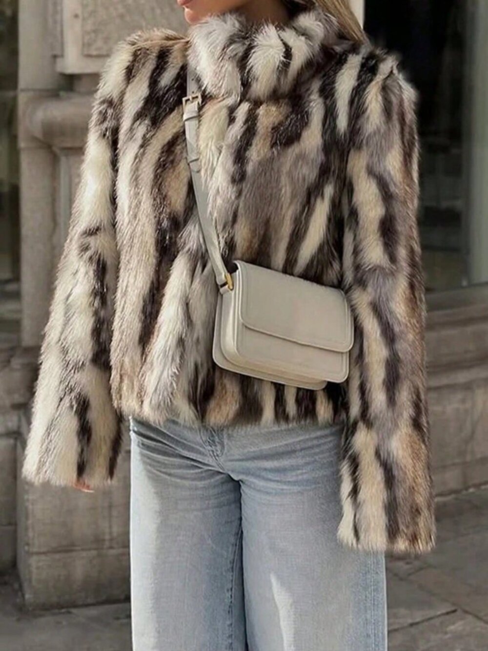 Multicolor Casual Women's Faux Fur Effect Coat Jacket - Picture 2 of 9